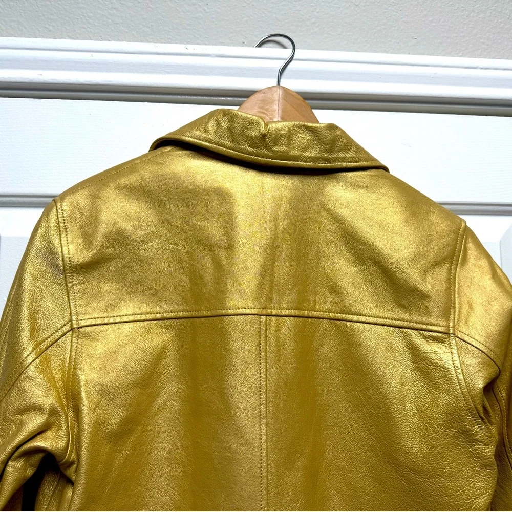 Tandy Leather / Santa Fe Leather Women's Gold double breasted Jacket, sz 8 - Picture 6 of 13